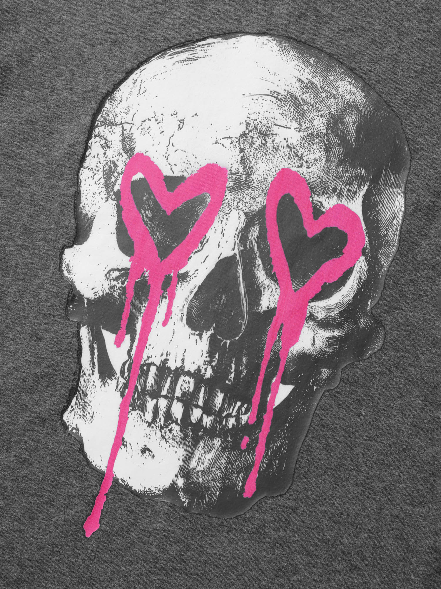 Love Skull Partial Sheer Sleeve T-Shirt