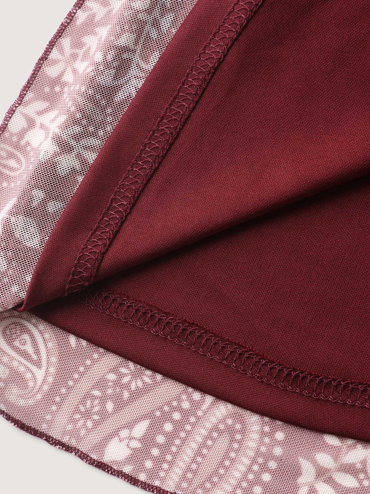 Paisley Print Lined Sheer Knit Top