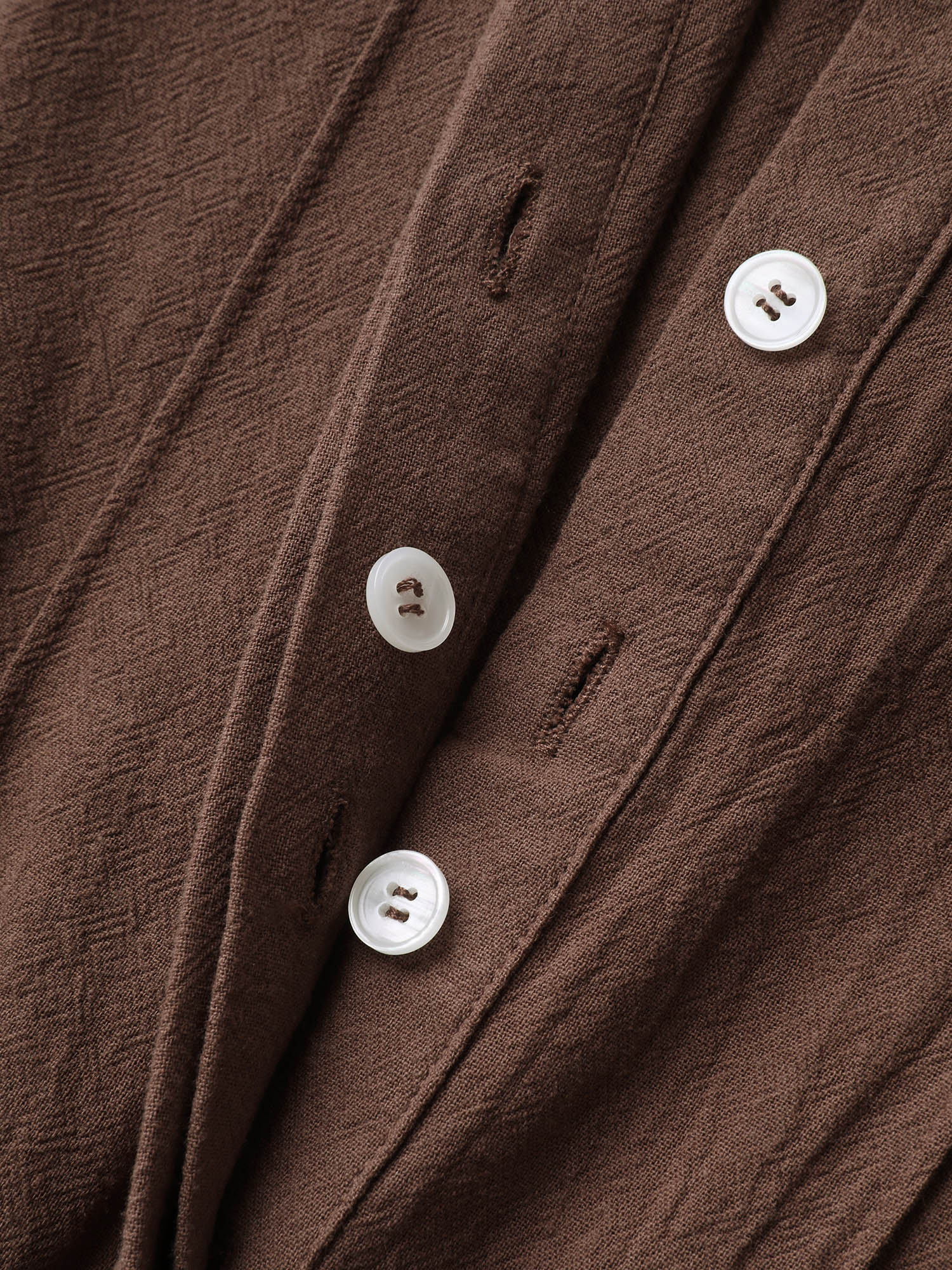 Pure Cotton Adjustable Belt Placket Midi Dress