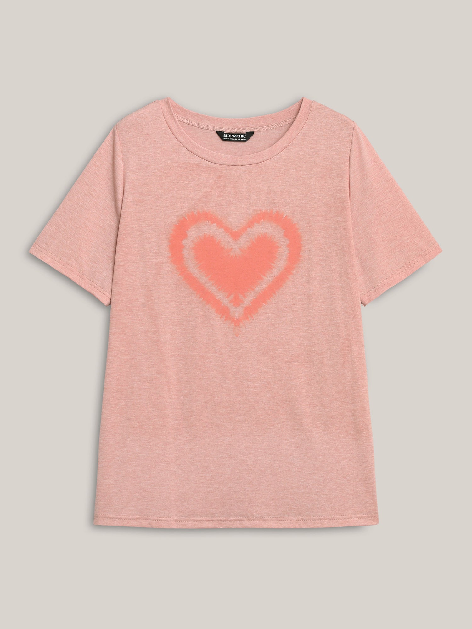 Supersoft Heart Motif Tie-Dye Stretchy T-Shirt