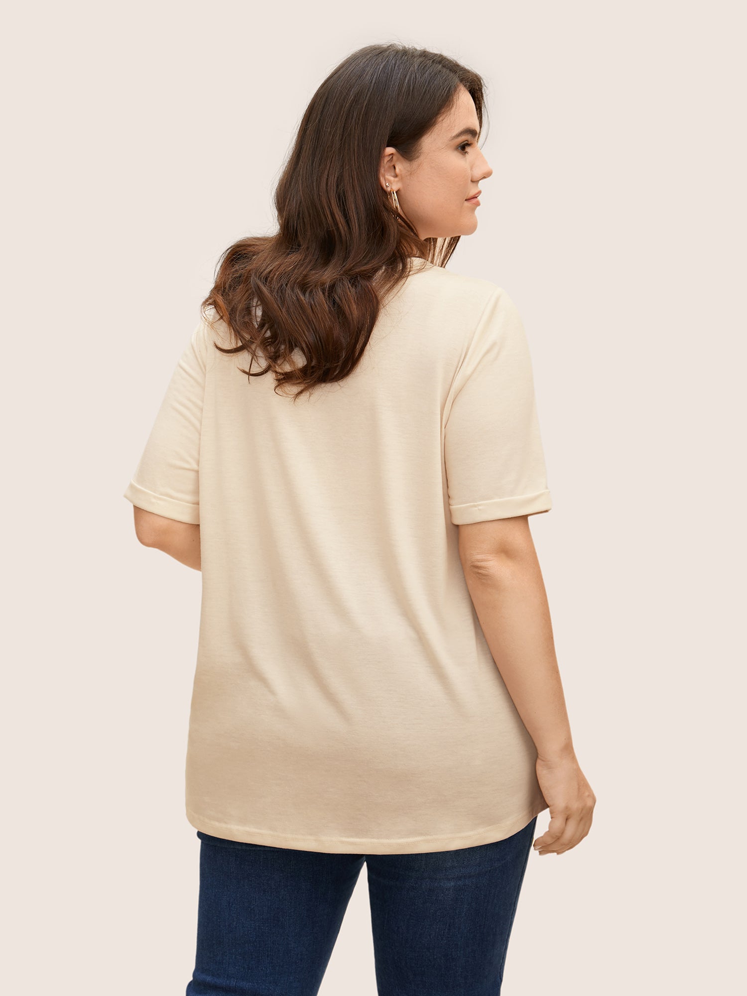 Body Positive Slogan Print Round Neck T-shirt