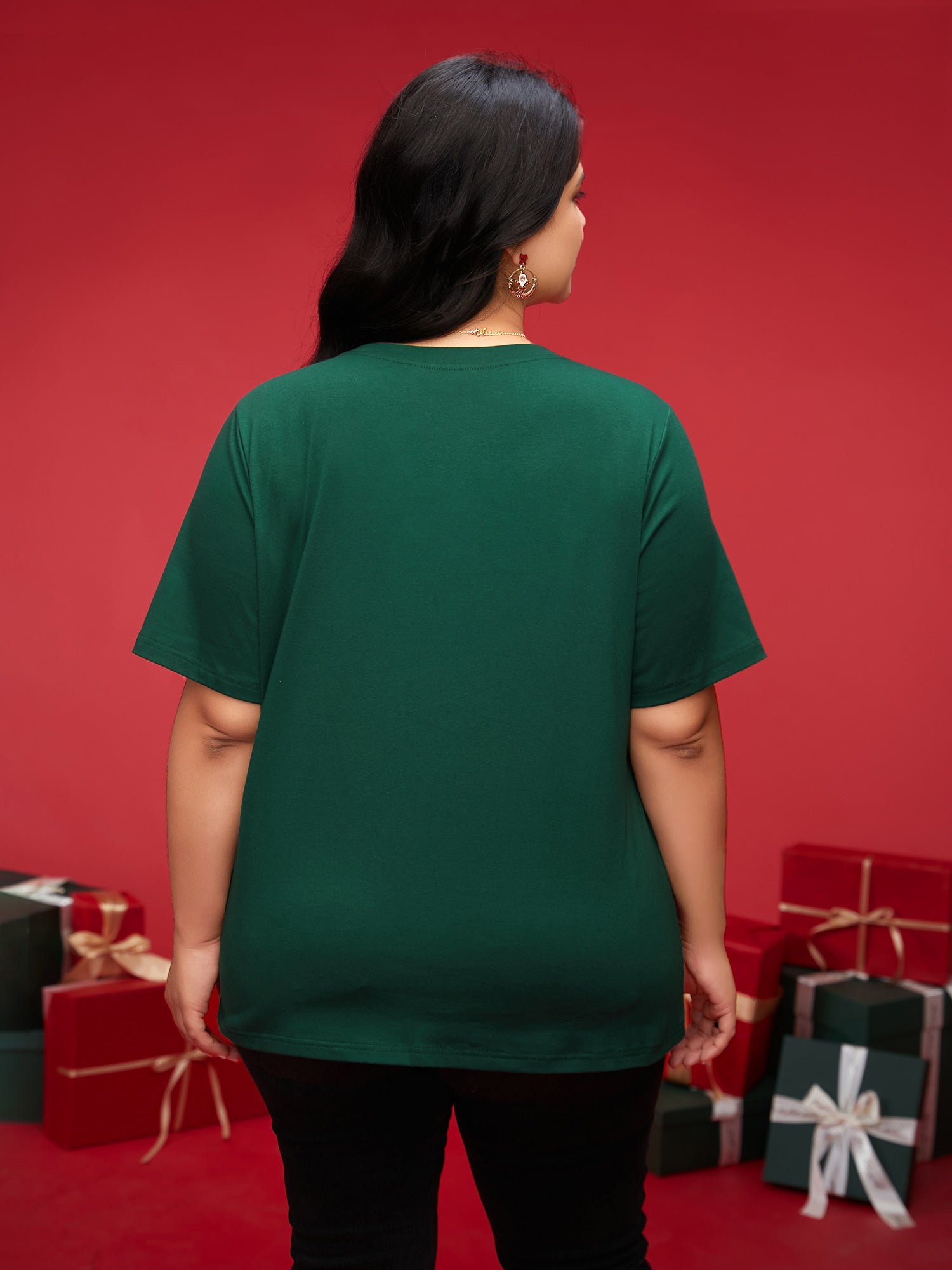 Shimmering Trees Half Sleeves Slim-Fit Tee