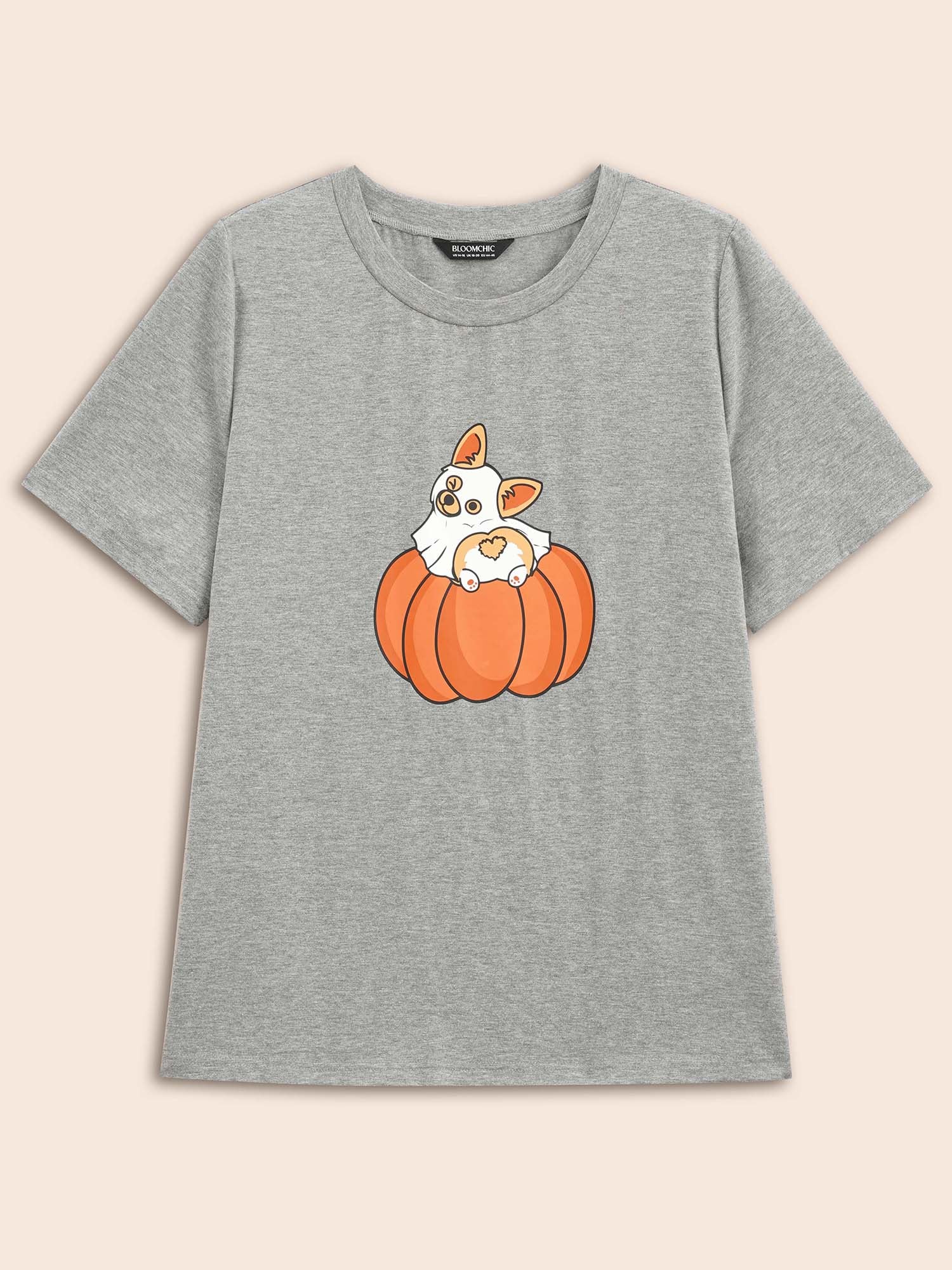 Pumpkin & Corgi Printed Relaxed Fit T-shirt