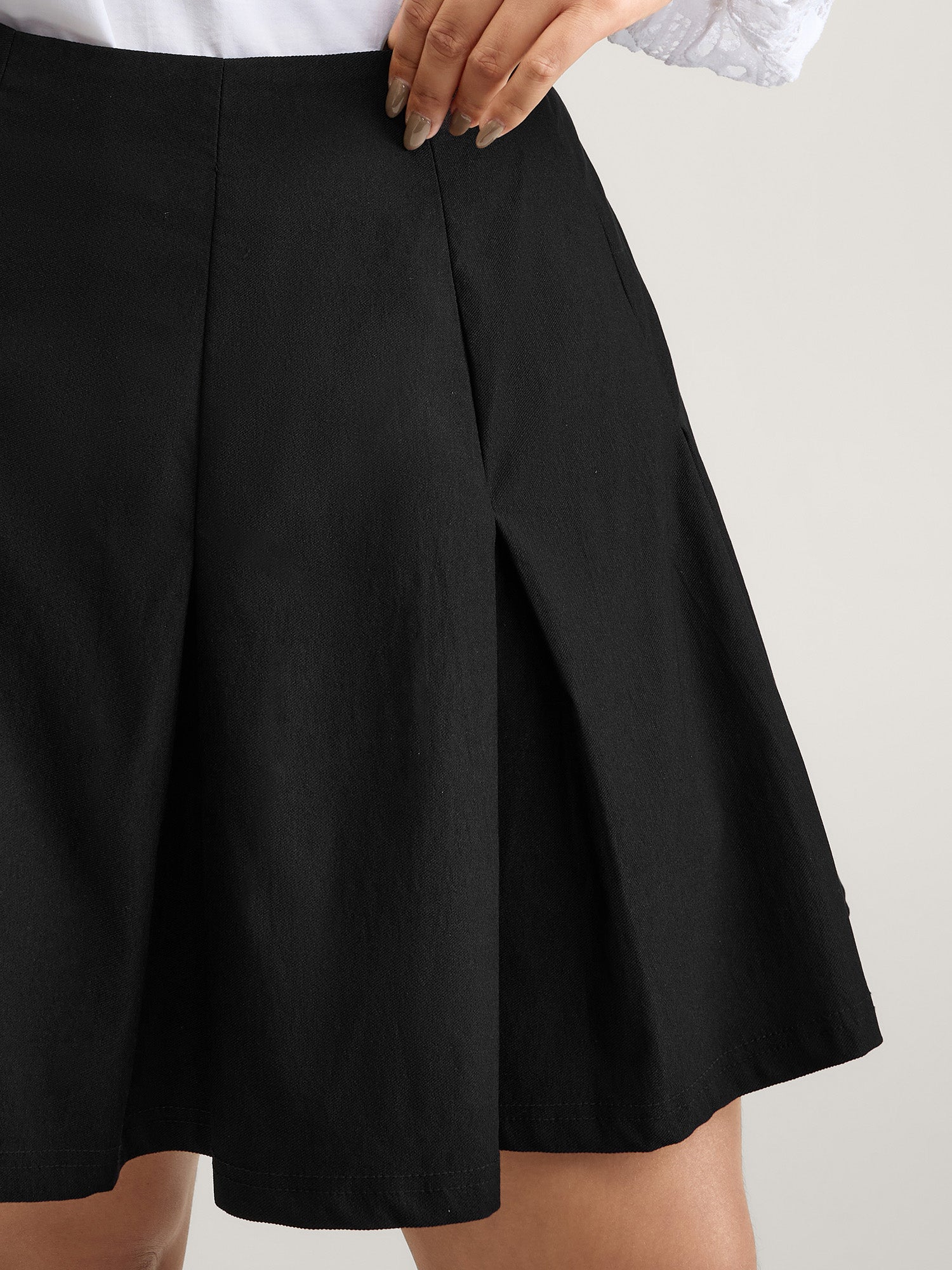 Pleated Built-In Shorts Mini Skirt