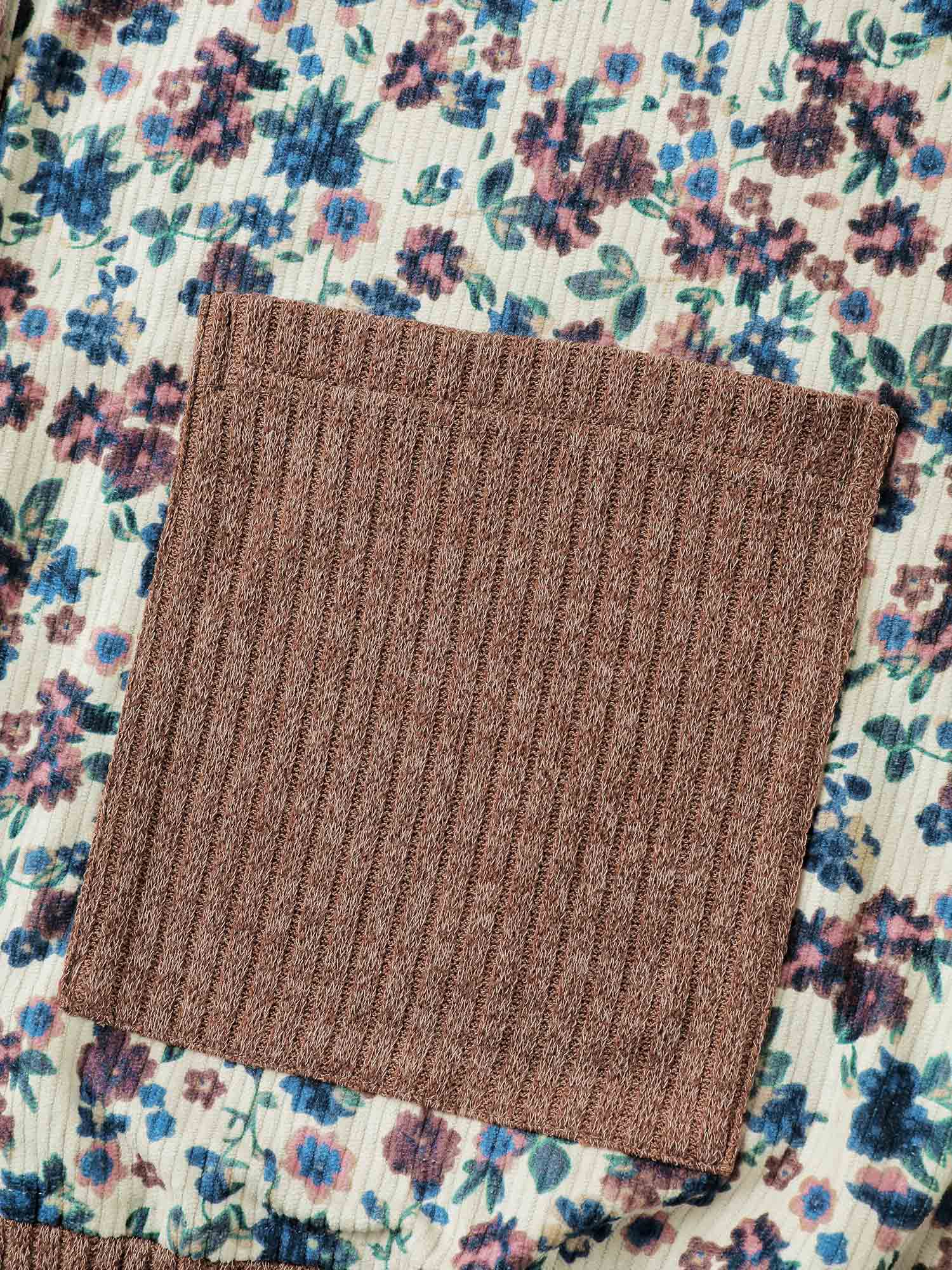 Floral Print Color Contrast Jacket