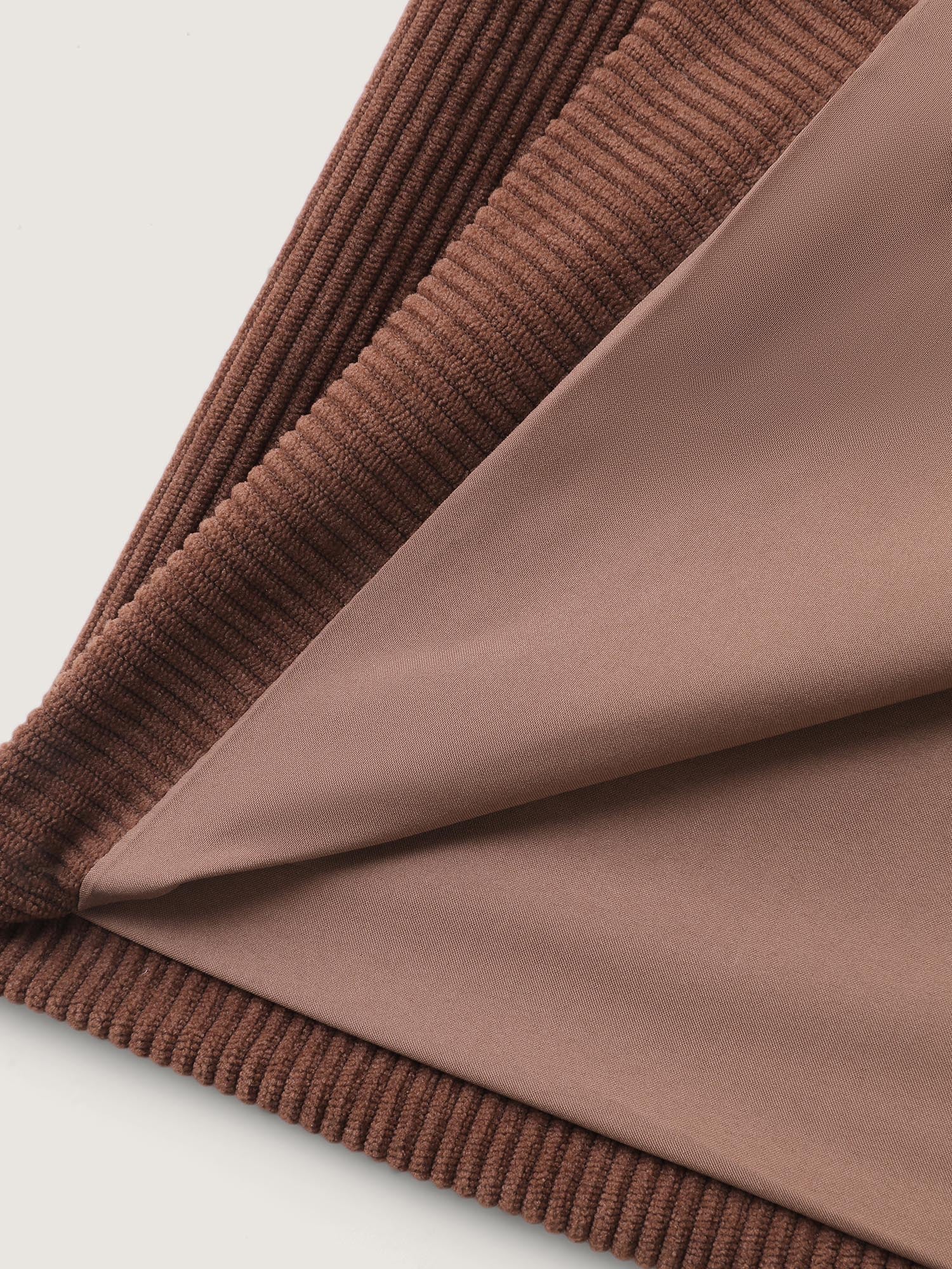 Corduroy Gathered Sleeve Ribbed Collar Blazer