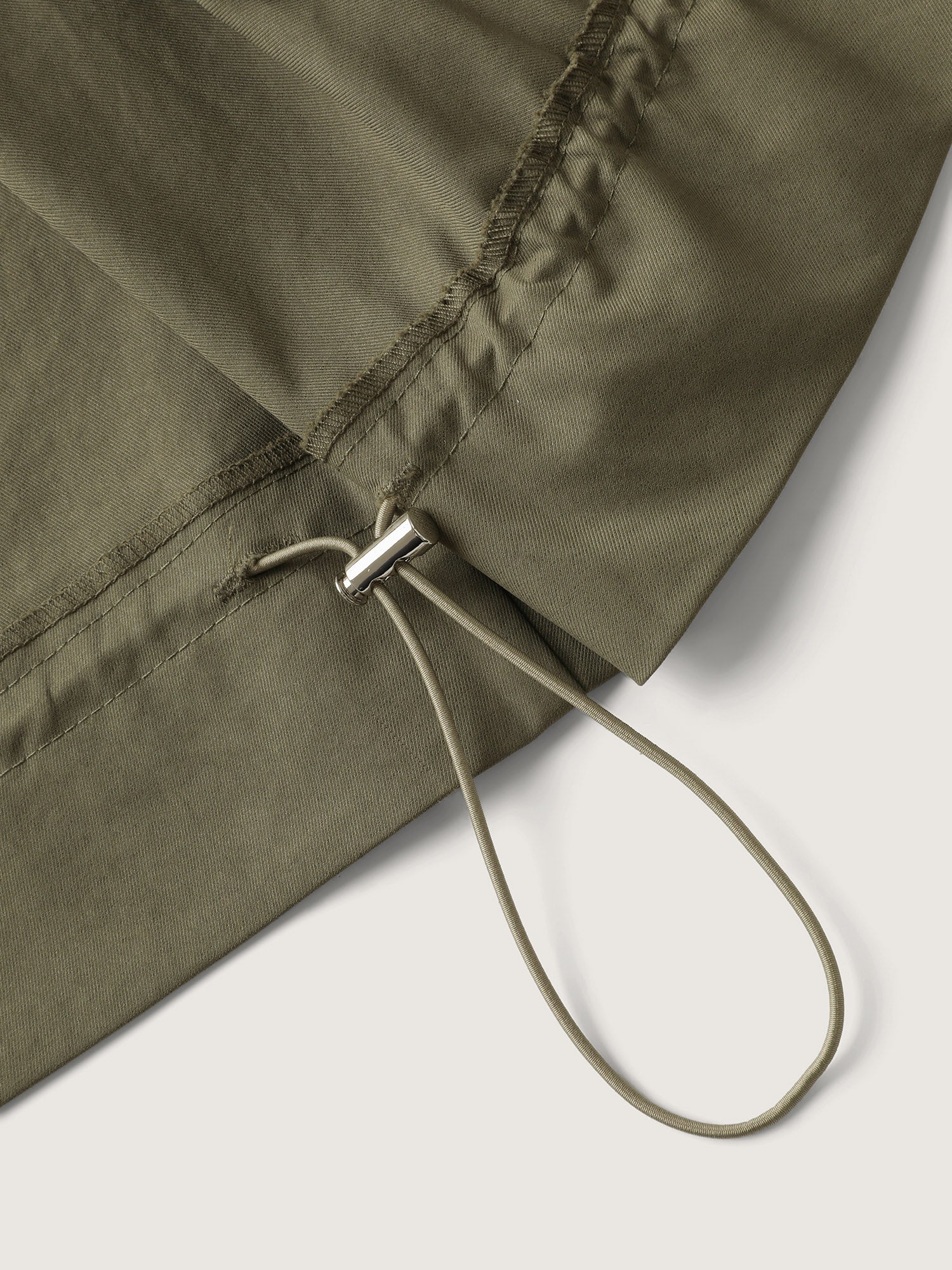 Elastic Adjustable Hem Pockets Jacket