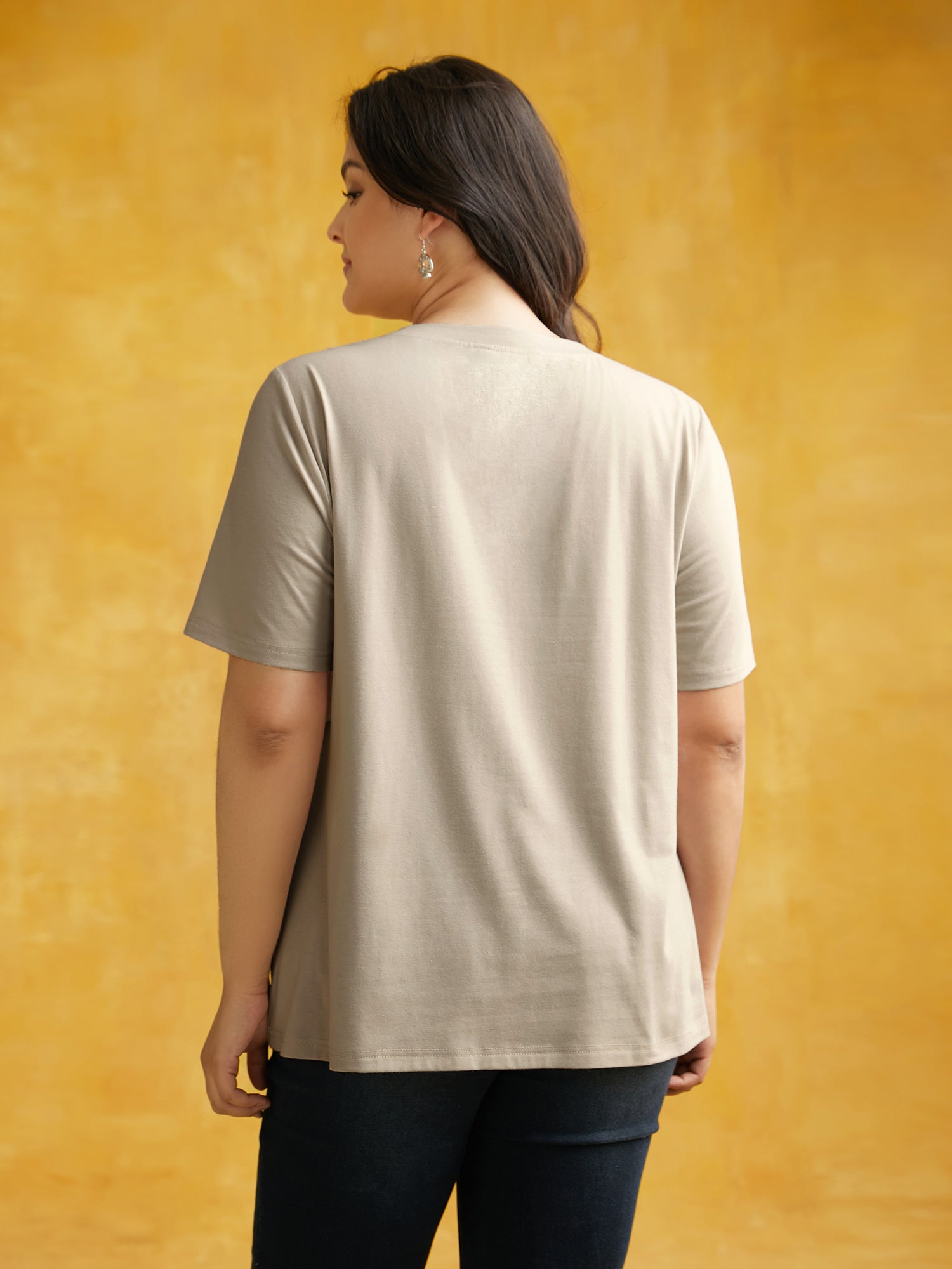 Bewitched Cat Printed Crew Neck T-shirt