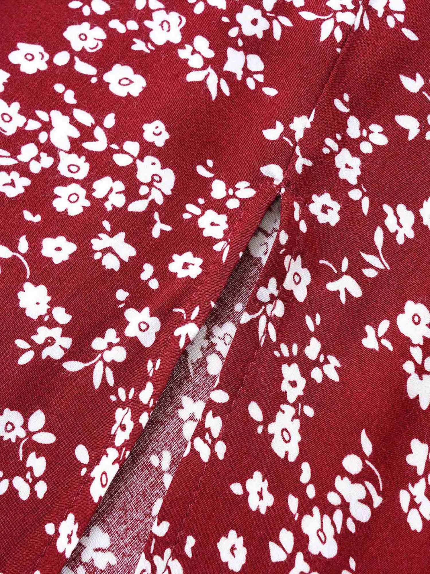 Bloom Dress - Flutter Sleeve Ditsy Floral Pocket Split Maxi Dress