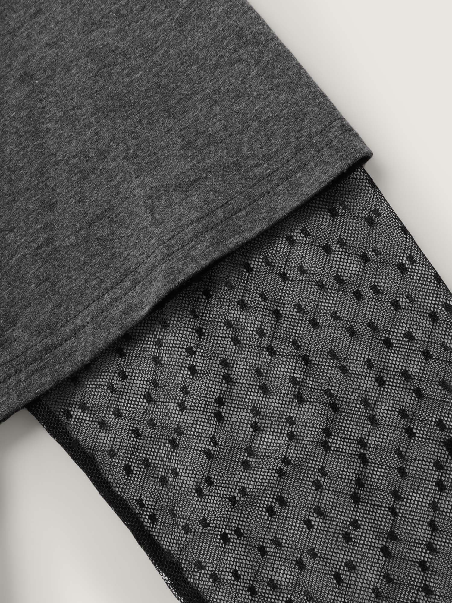 Love Skull Partial Sheer Sleeve T-Shirt