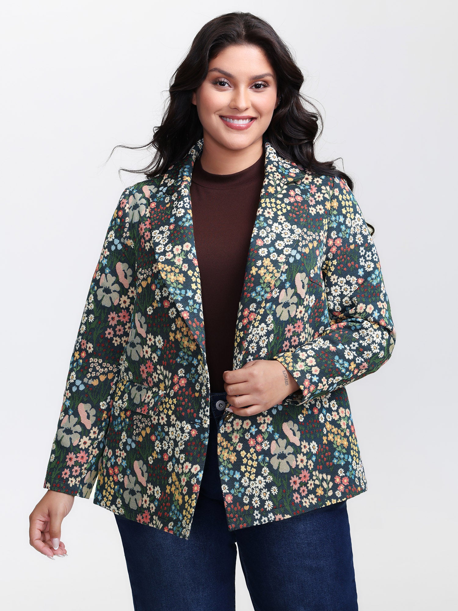 Yarn Dyed Jacquard Colorful Blazer