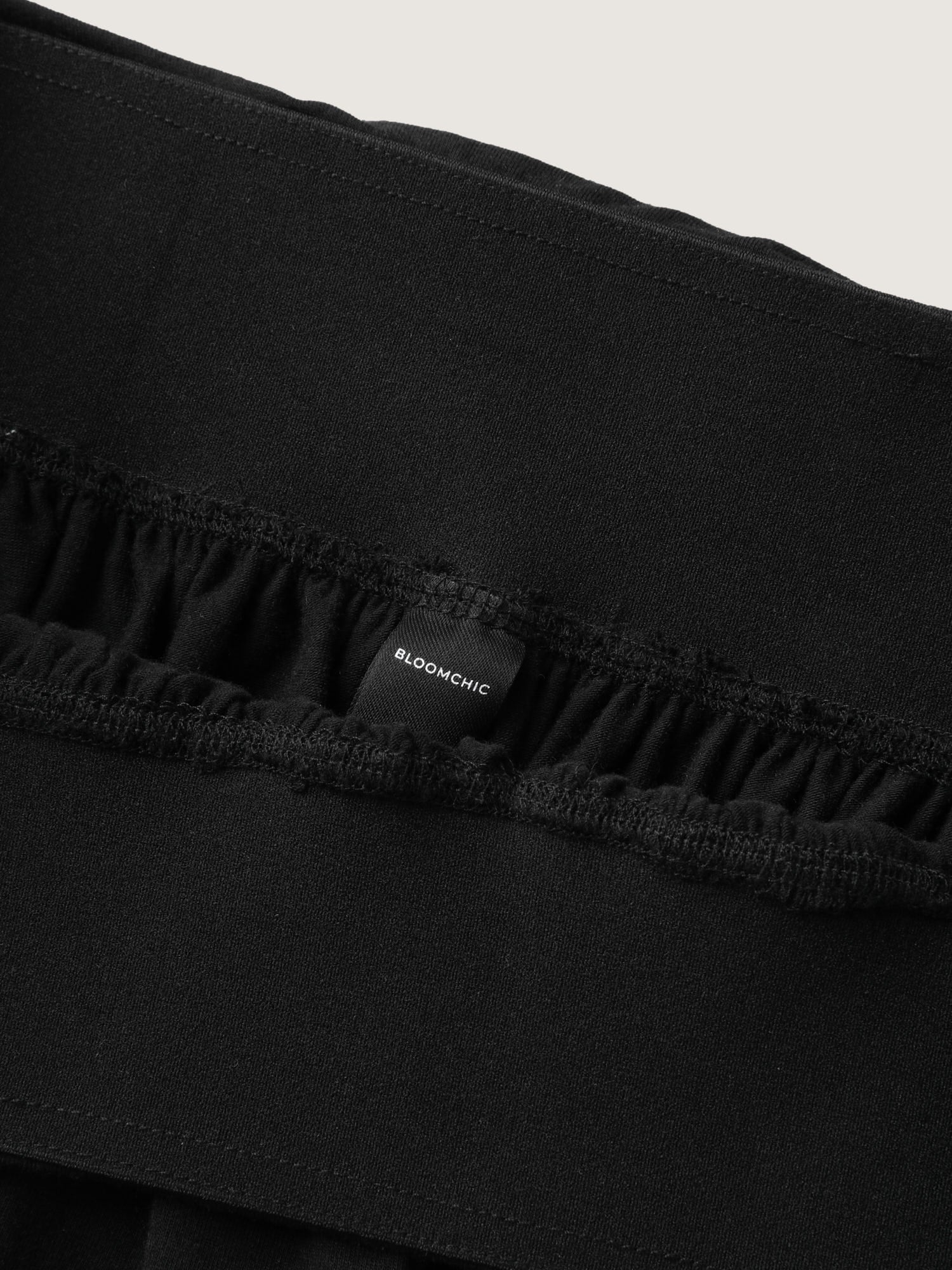 Ruched Waist Flowy Solid Midi Skirt