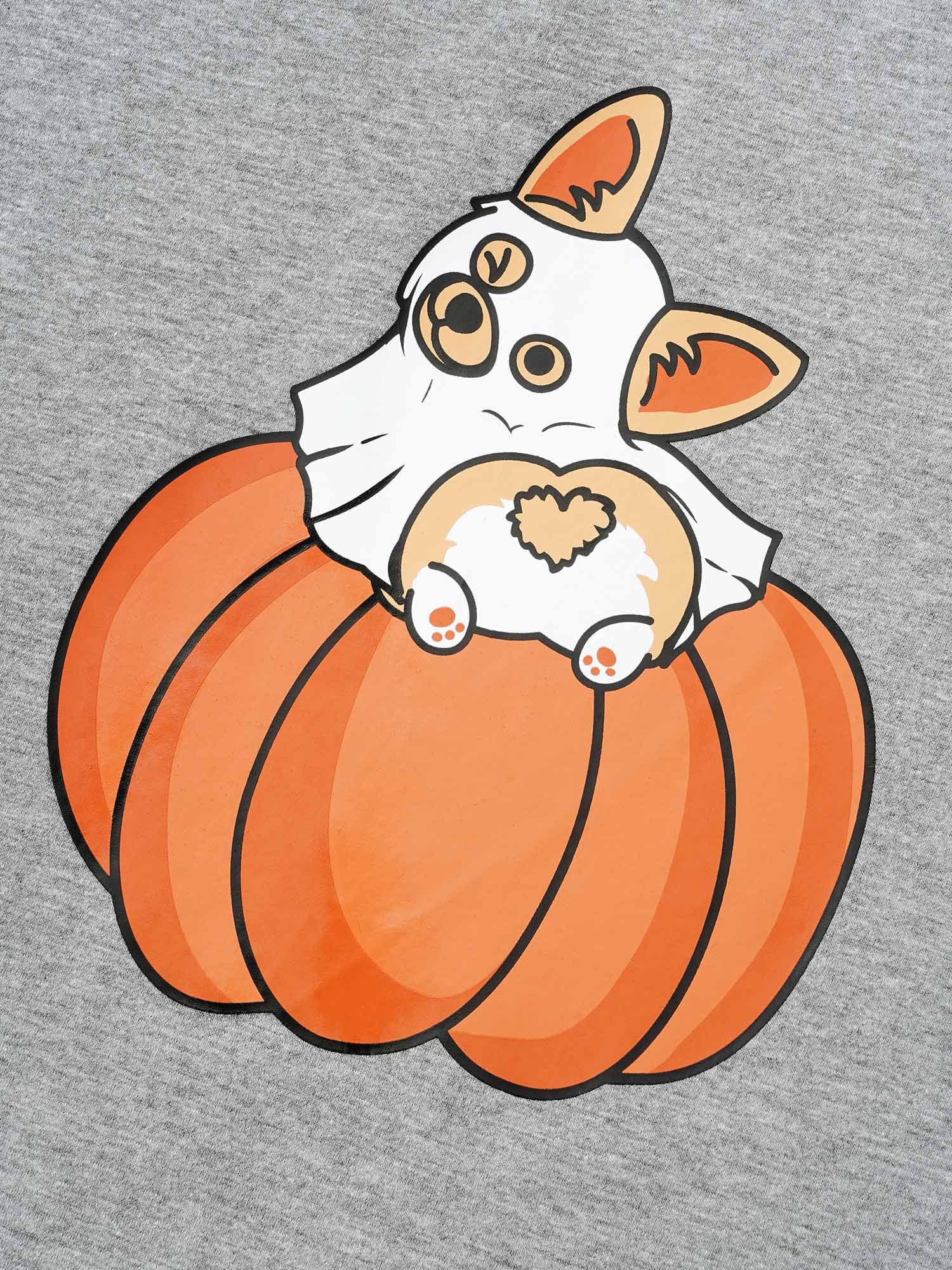 Pumpkin & Corgi Printed Relaxed Fit T-shirt