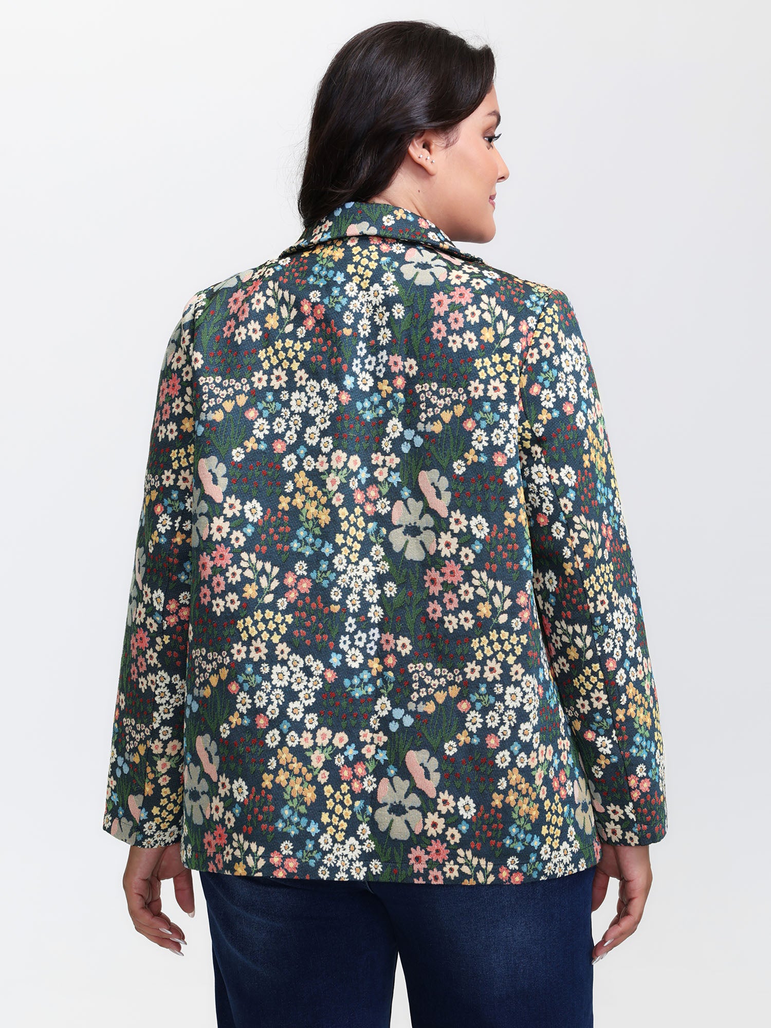 Yarn Dyed Jacquard Colorful Blazer