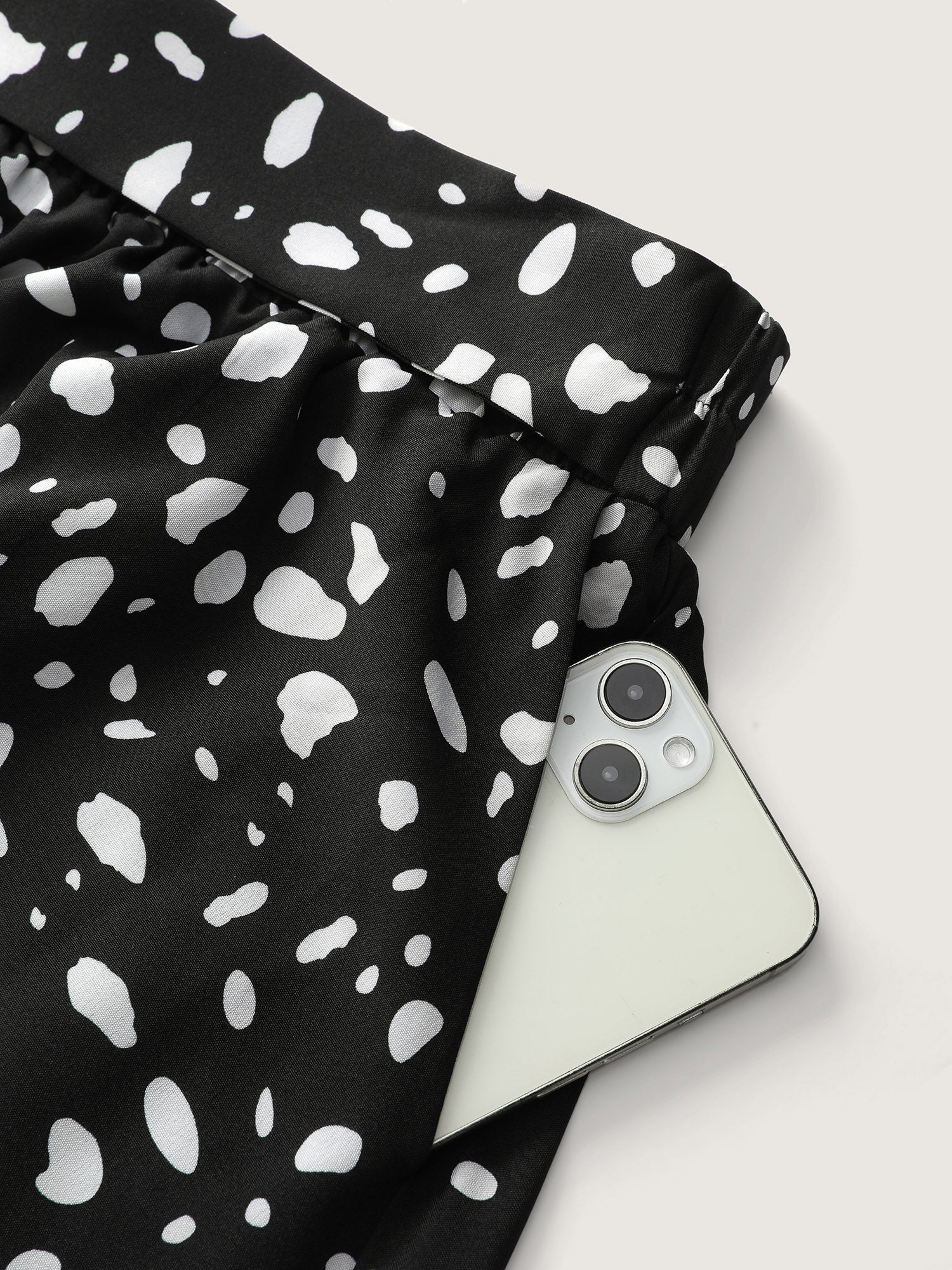 Polka Dots High Low Hem Midi Skirt