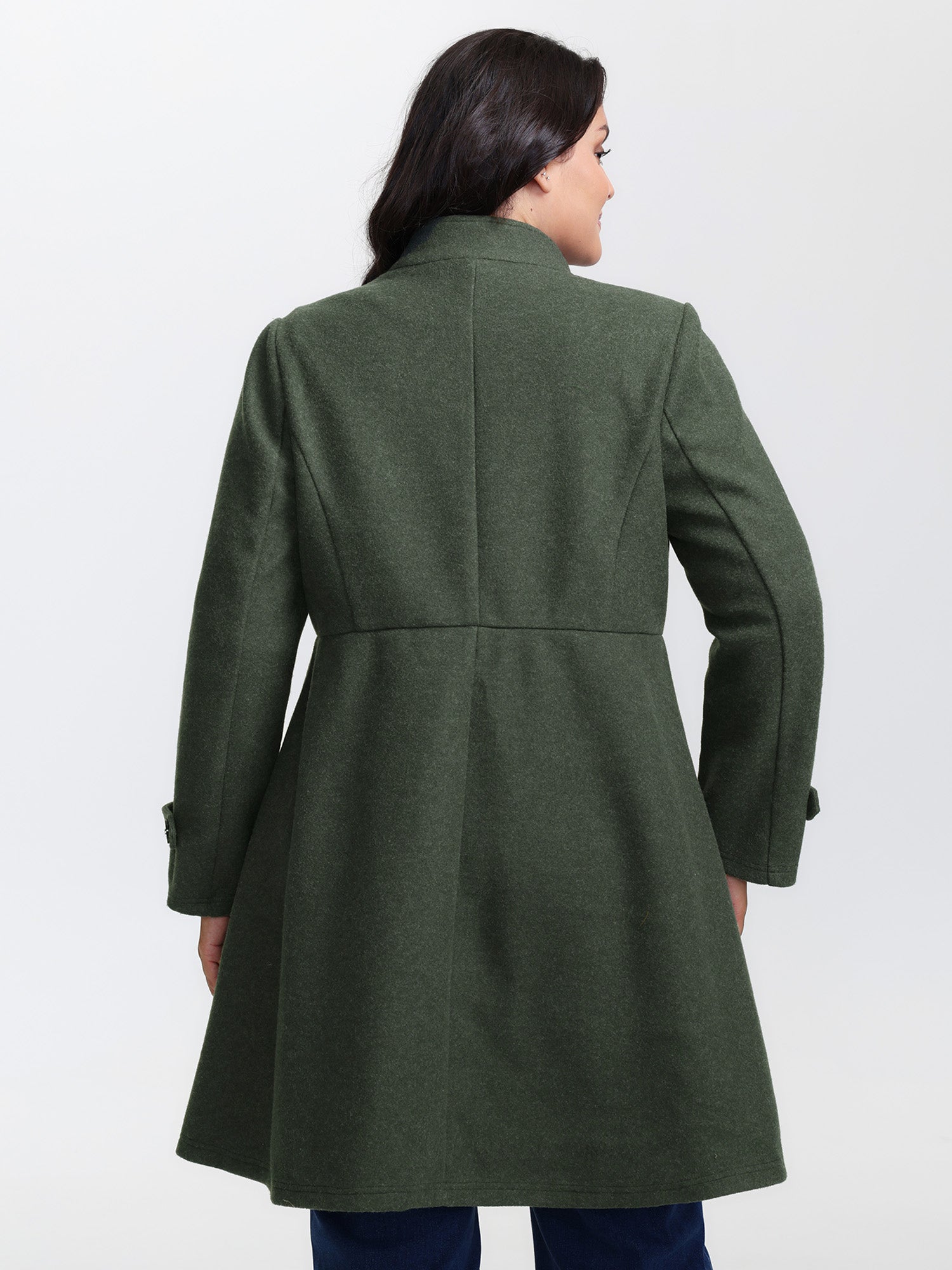 Double Button Pocket Solid Coat