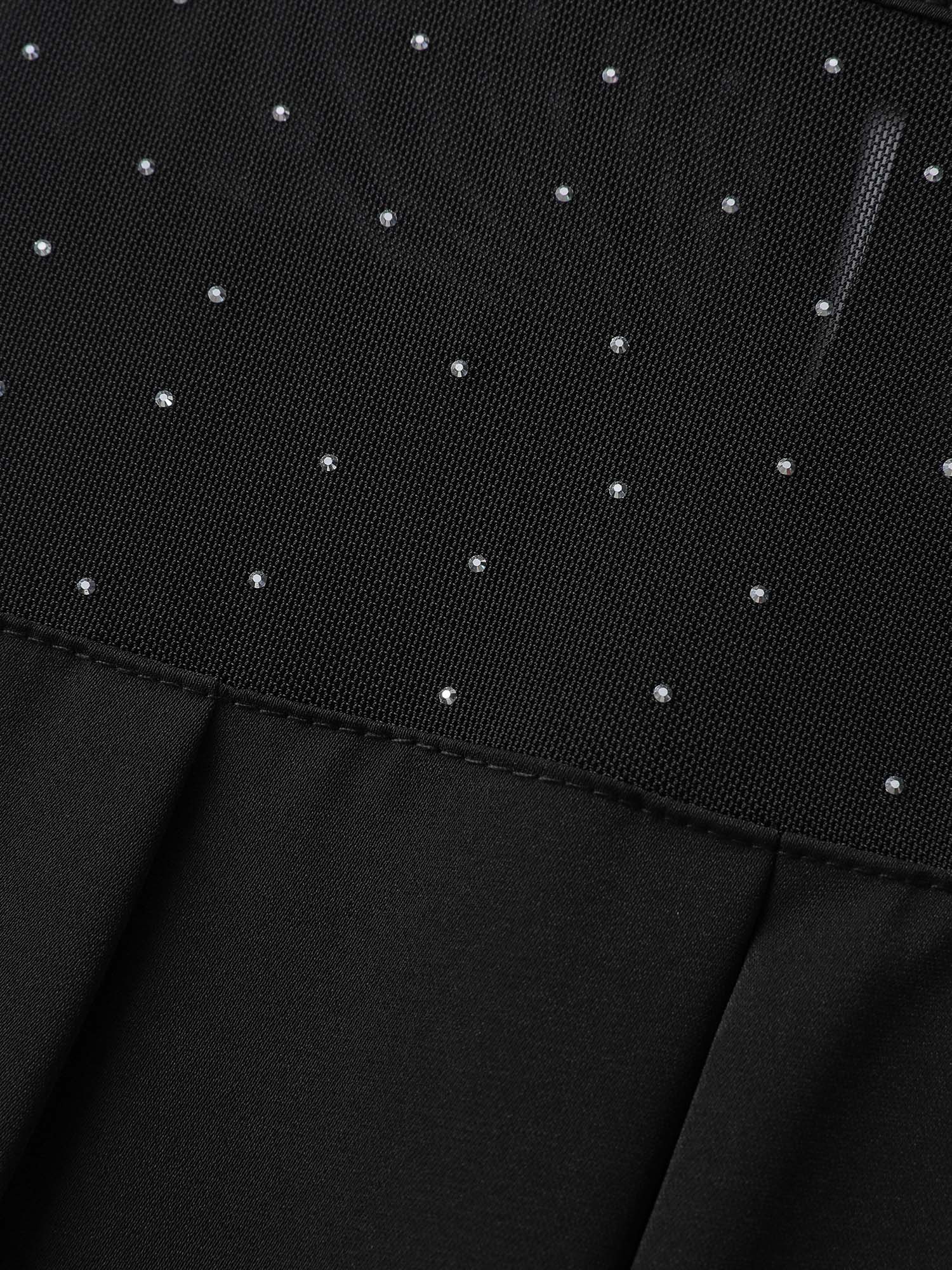 Hotfix Rhinestones Sheer Blouse