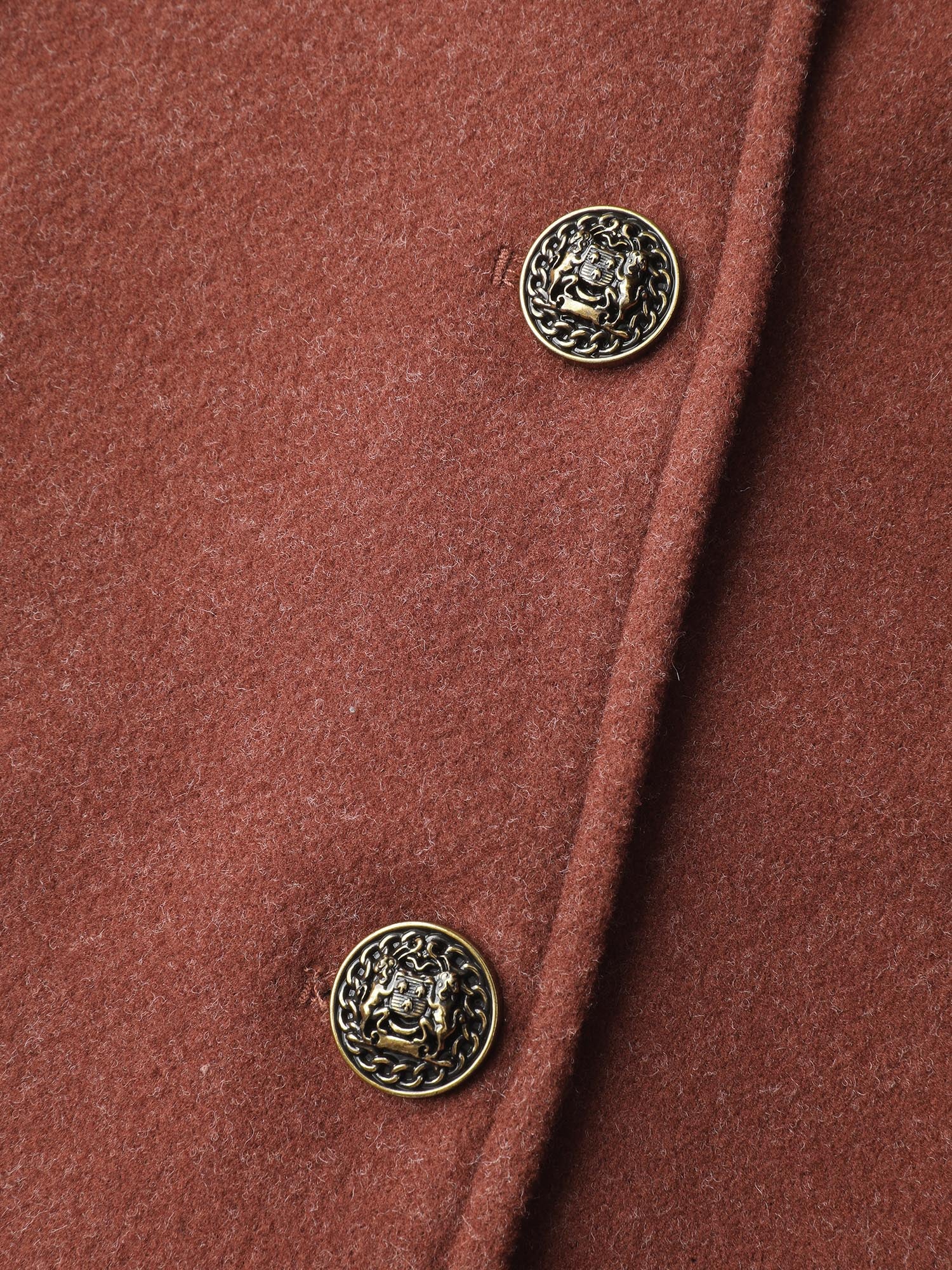 Pleated Curvy Hem Button Blazer