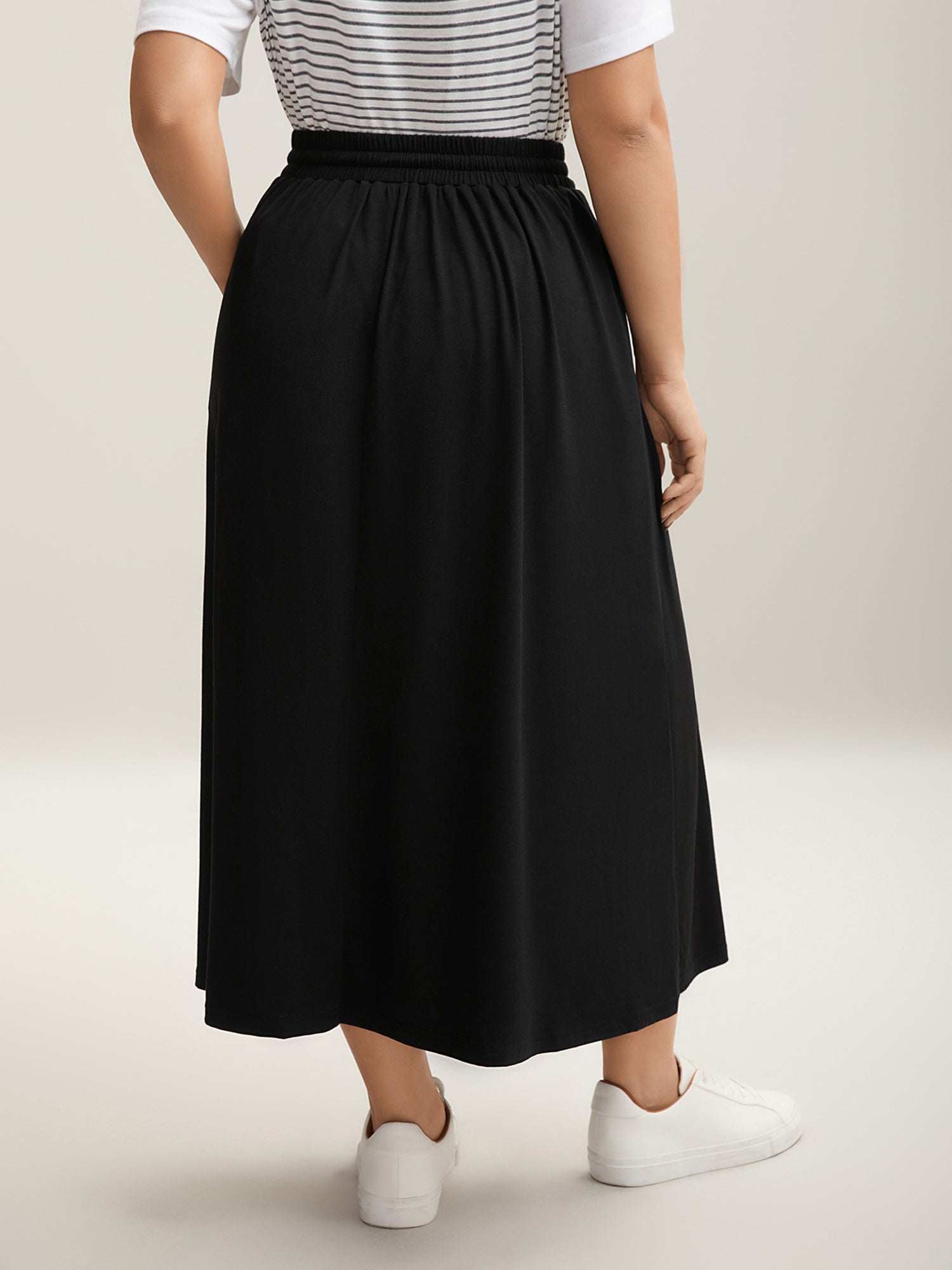 Supersoft Waist-Tie A-Line Maxi Skirt
