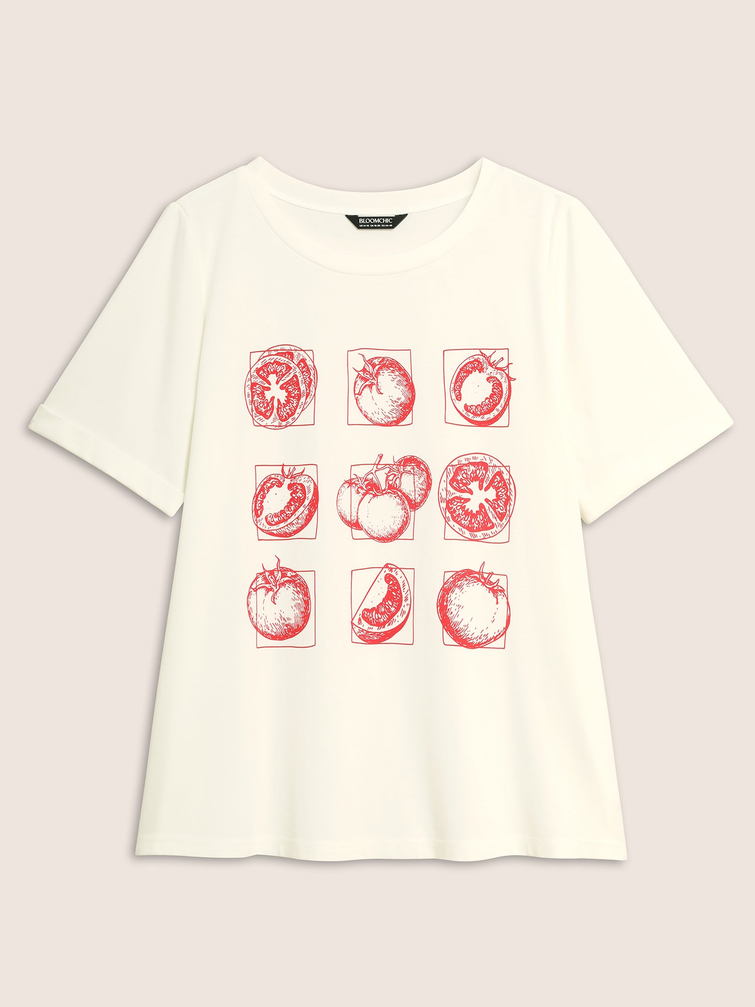 Art & Design Tomato Print Round Neck T-shirt