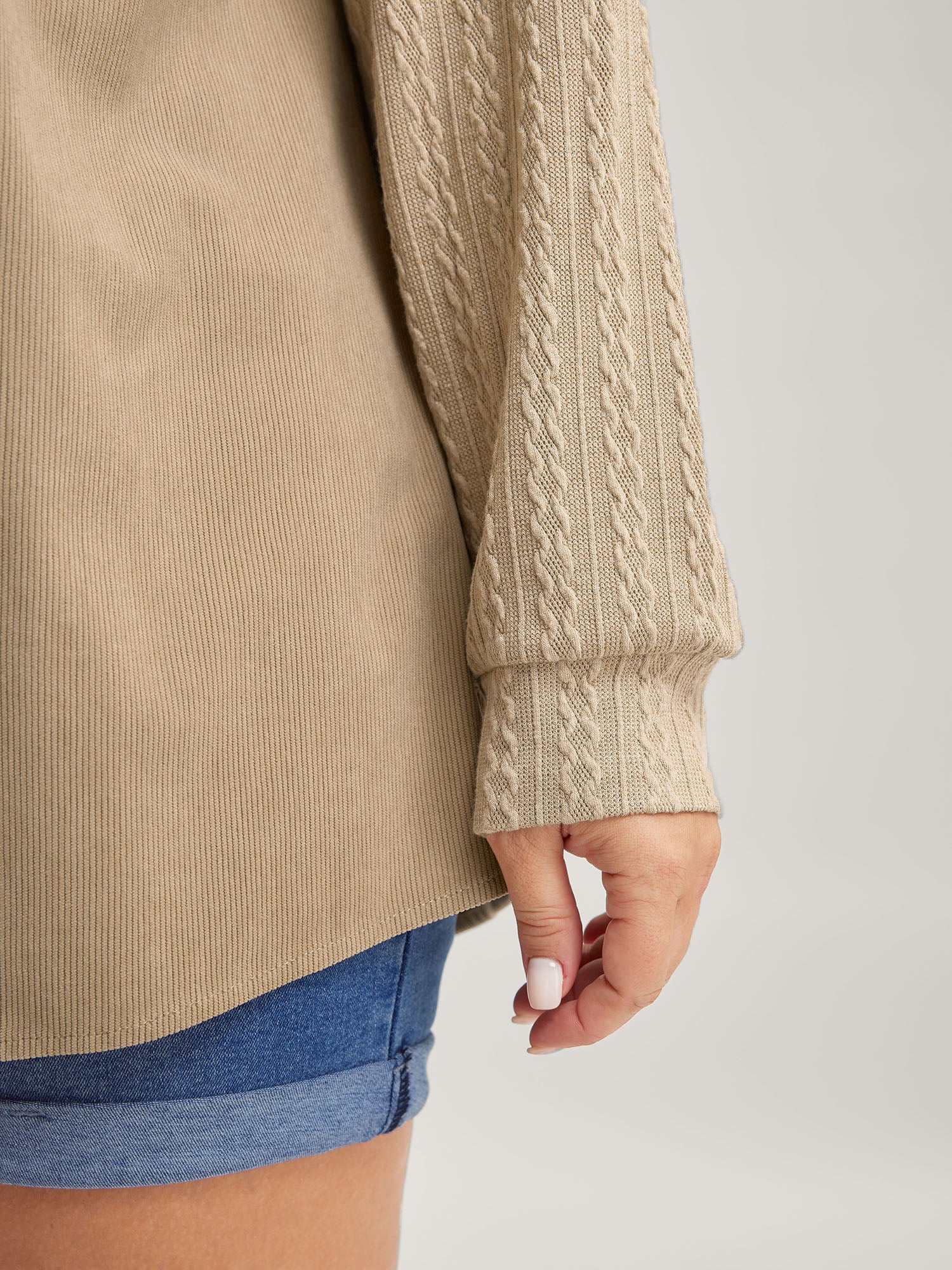 High-Low Hem Color Contrast Jacket