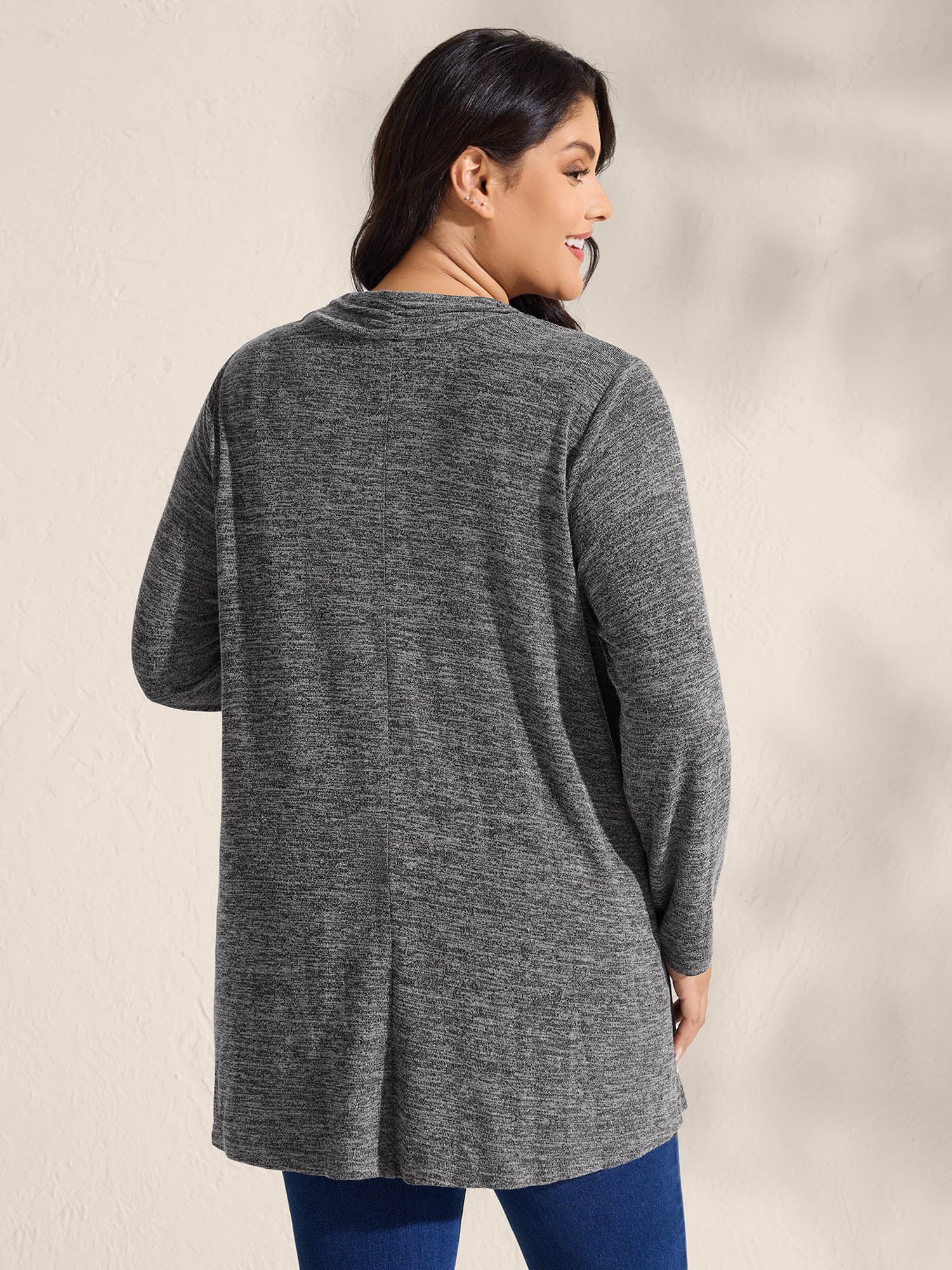 Stretchy Textured Button Detail Jacket