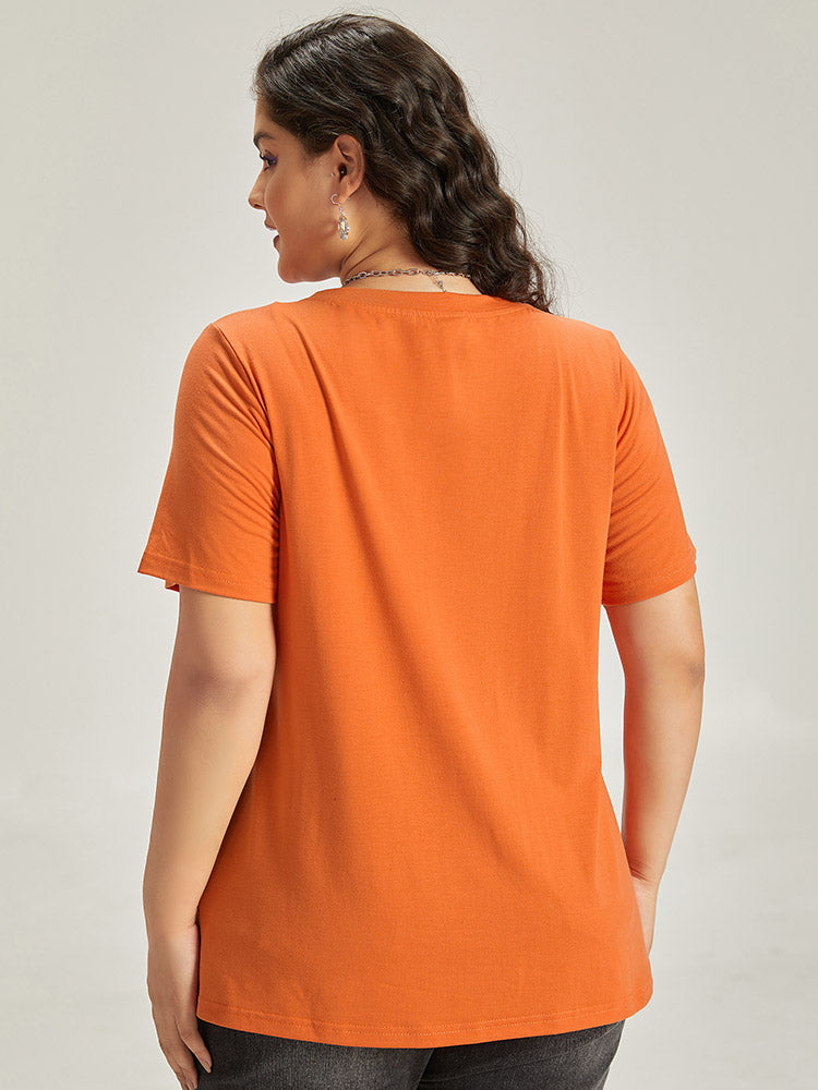 Halloween Letter & Animals Crew Neck T-shirt