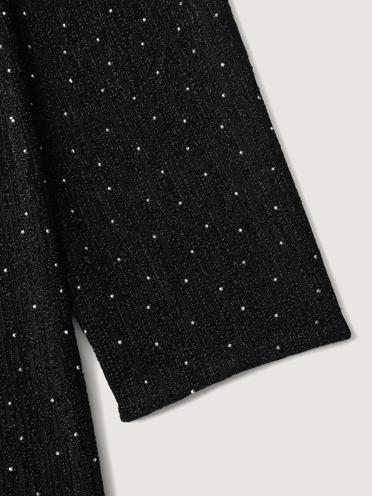 Metallic Detail Shimmery Back Bow Midi Dress