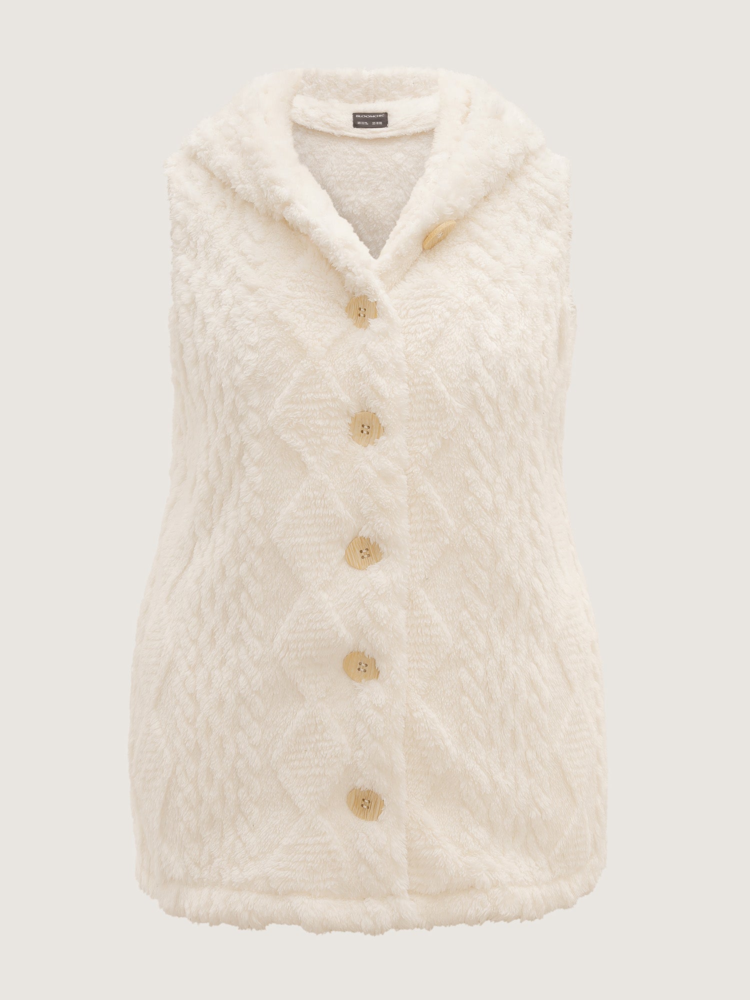 Textured Button-Down Hooded Vest