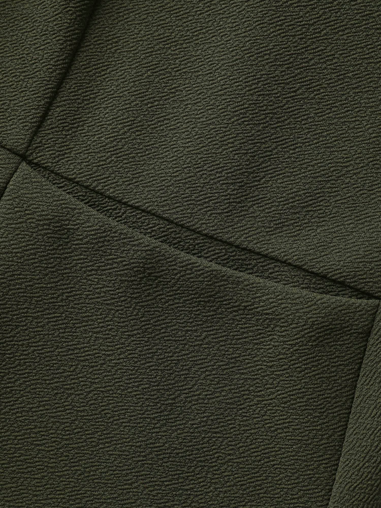 Stretchy Textured Cinched Flared Waist Blazer