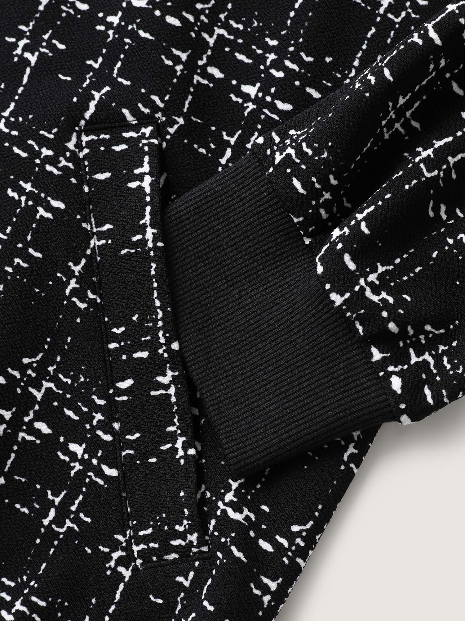 Tweed Color Contrast Zipper Jacket