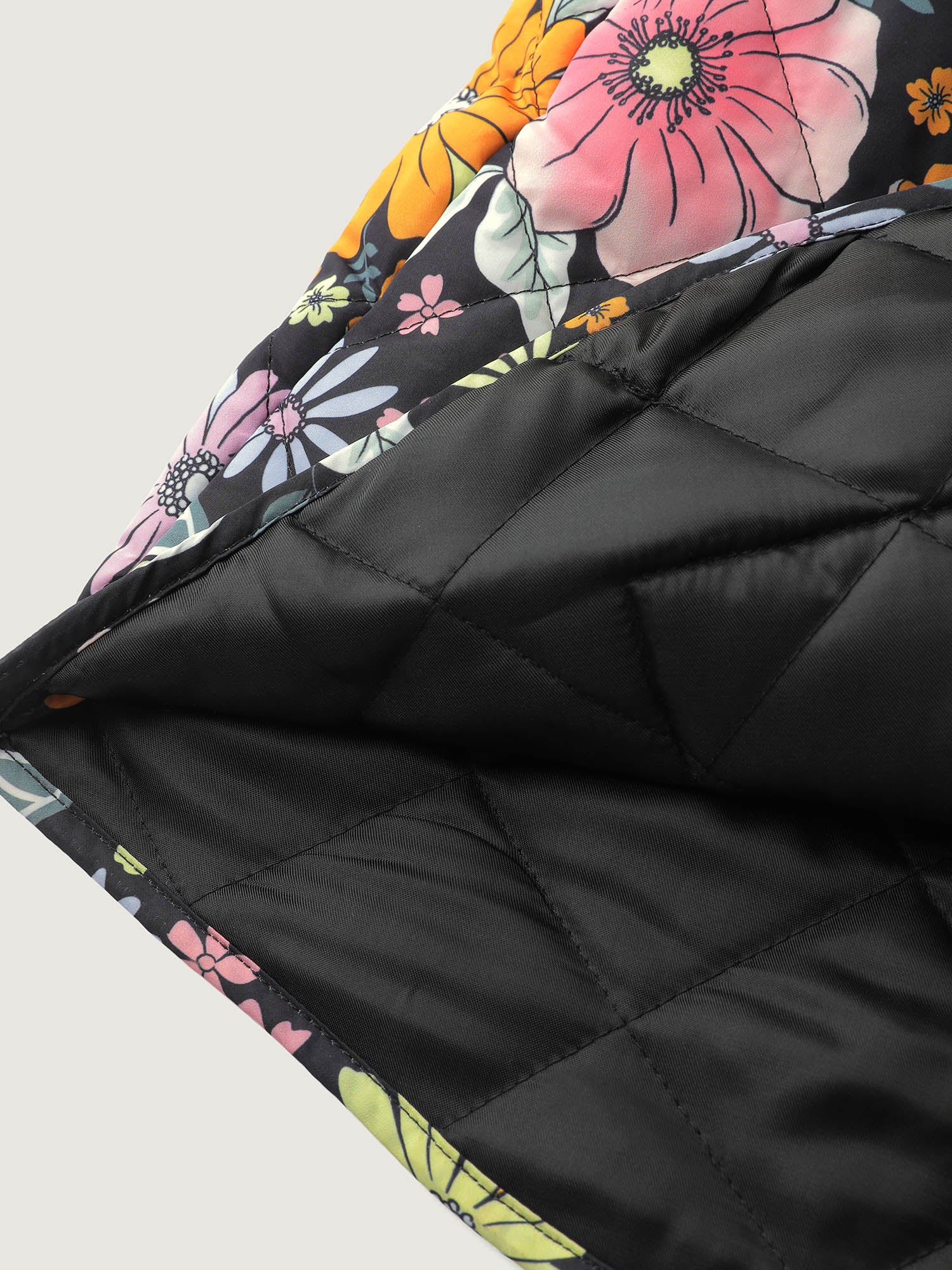 Floral Quilted Cotton Ruffled Neck Vest