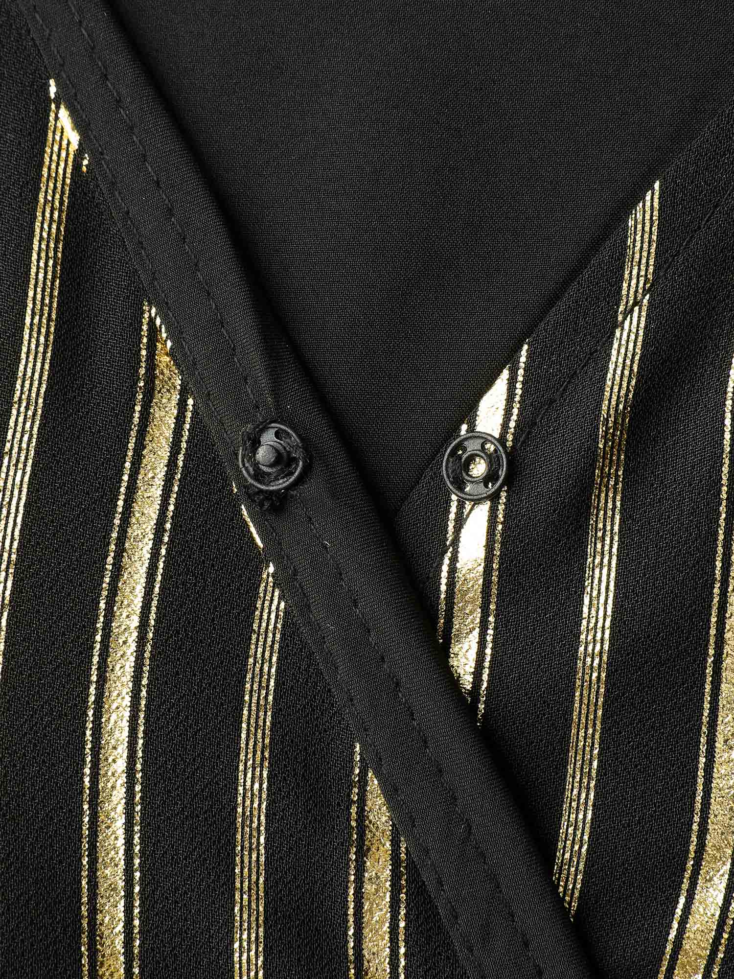 Shimmery Adjustable Gold Stamped Maxi Dress