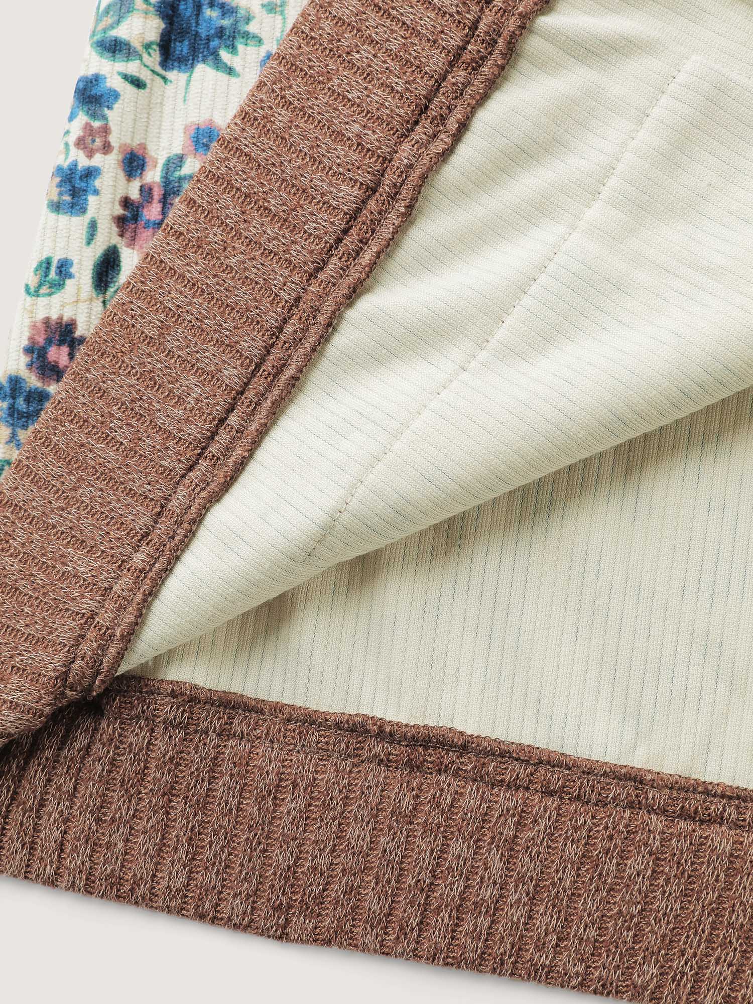 Floral Print Color Contrast Jacket