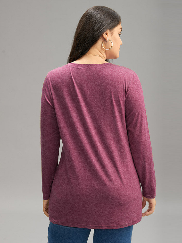 Animal & Letter Print Round Neck T-shirt