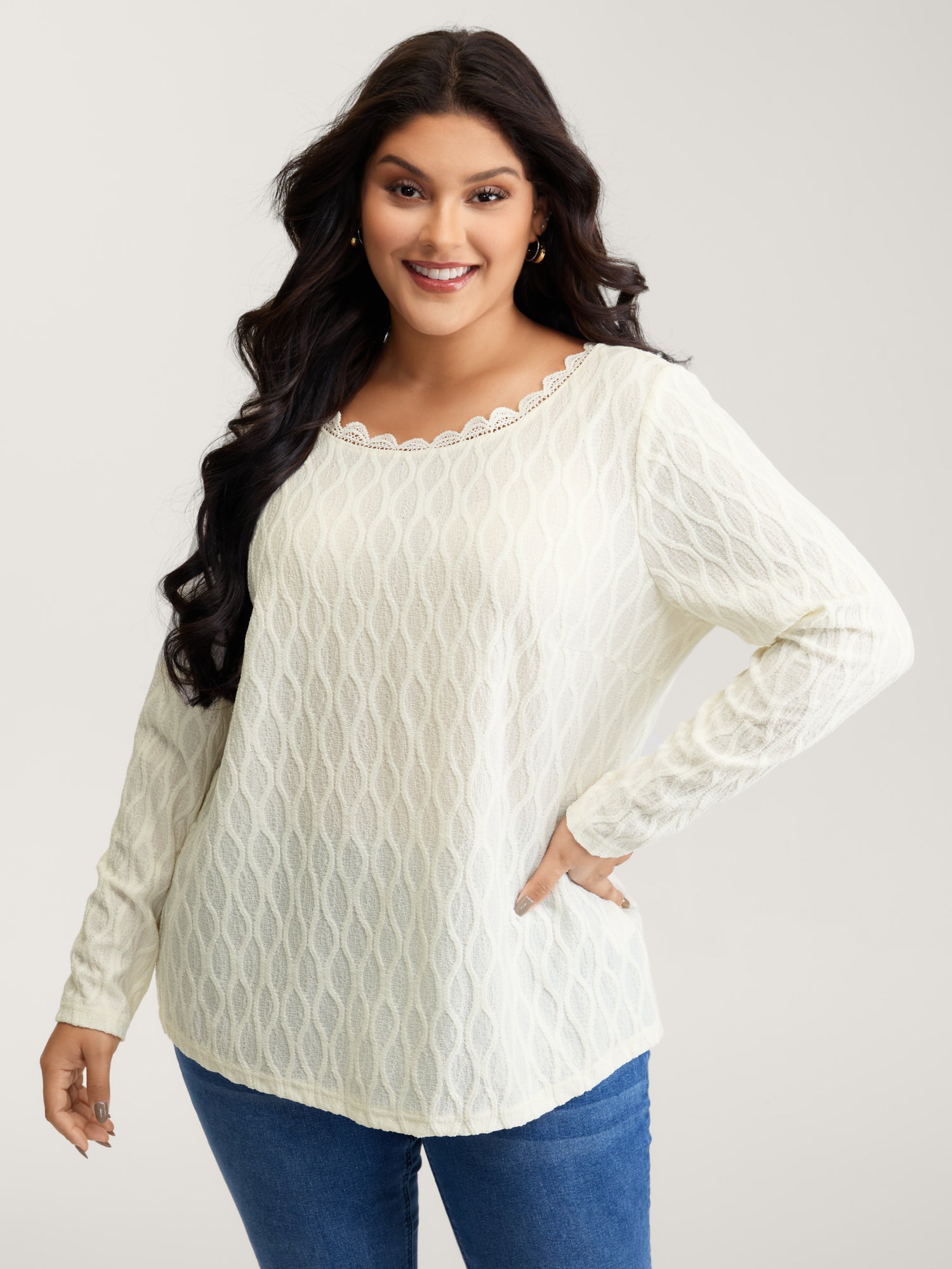 Stretchy Textured Back Bowknot Cut-Out Top