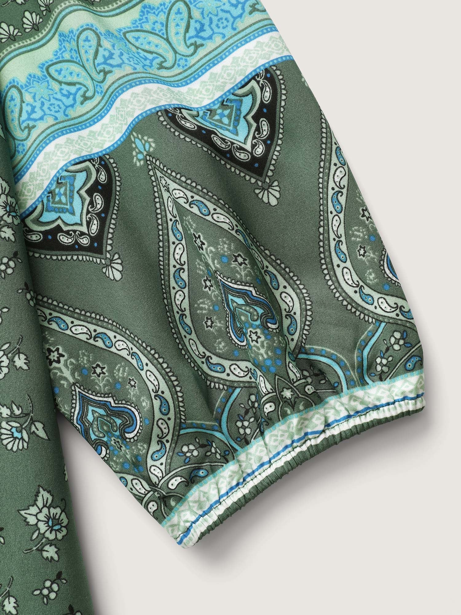 Floral Print Long Sleeve Contrast Maxi Dress