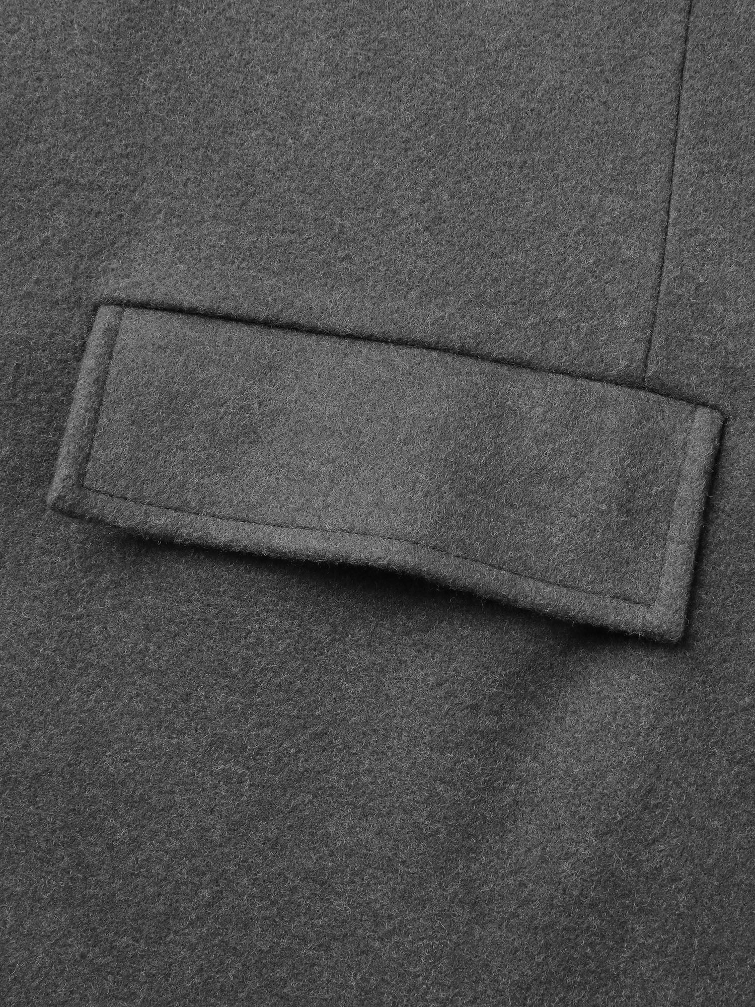 Solid Suit Collar Buttons Pockets Coat