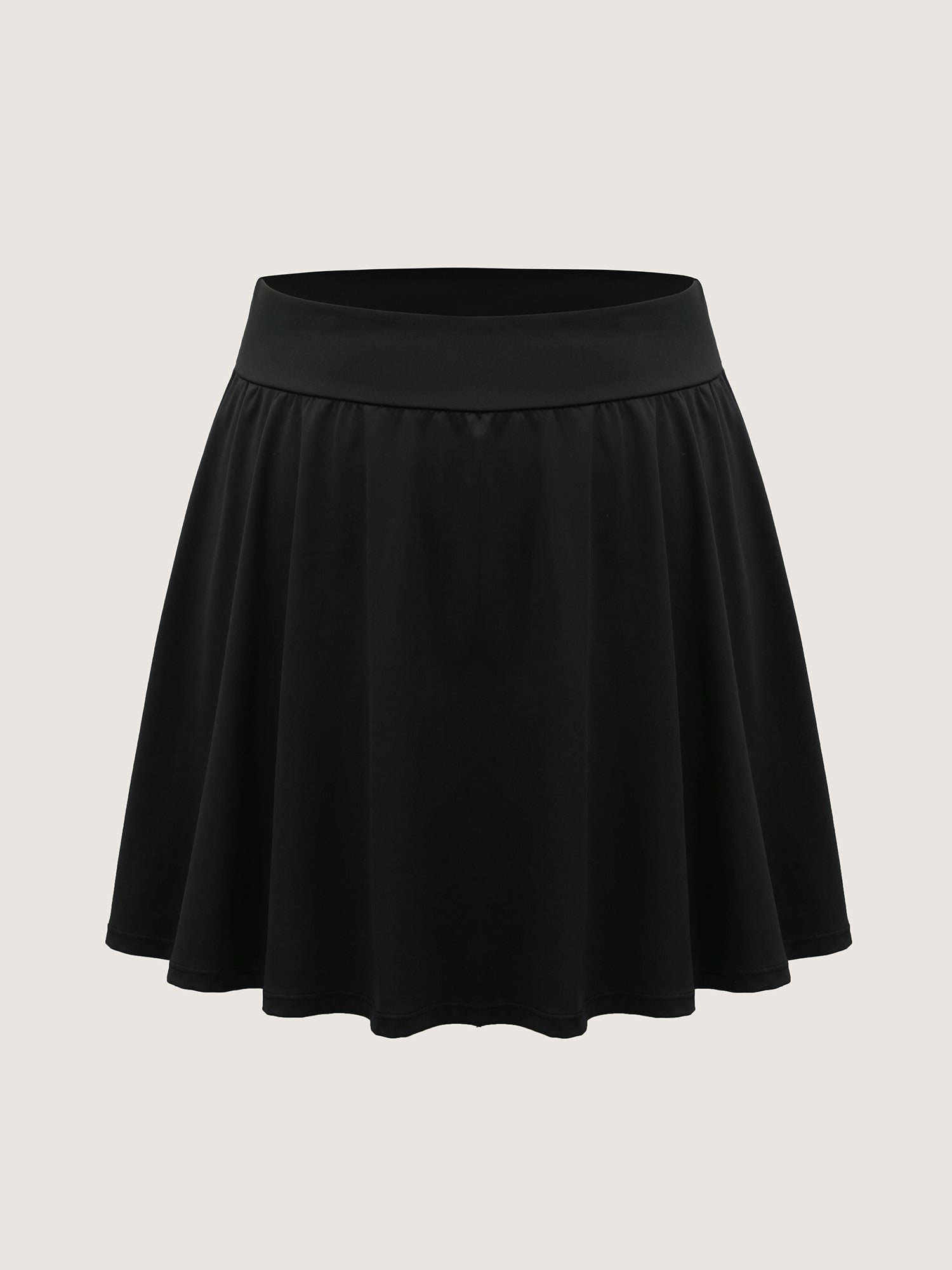 Wide Stretchy Waist Flared Midi Skirt