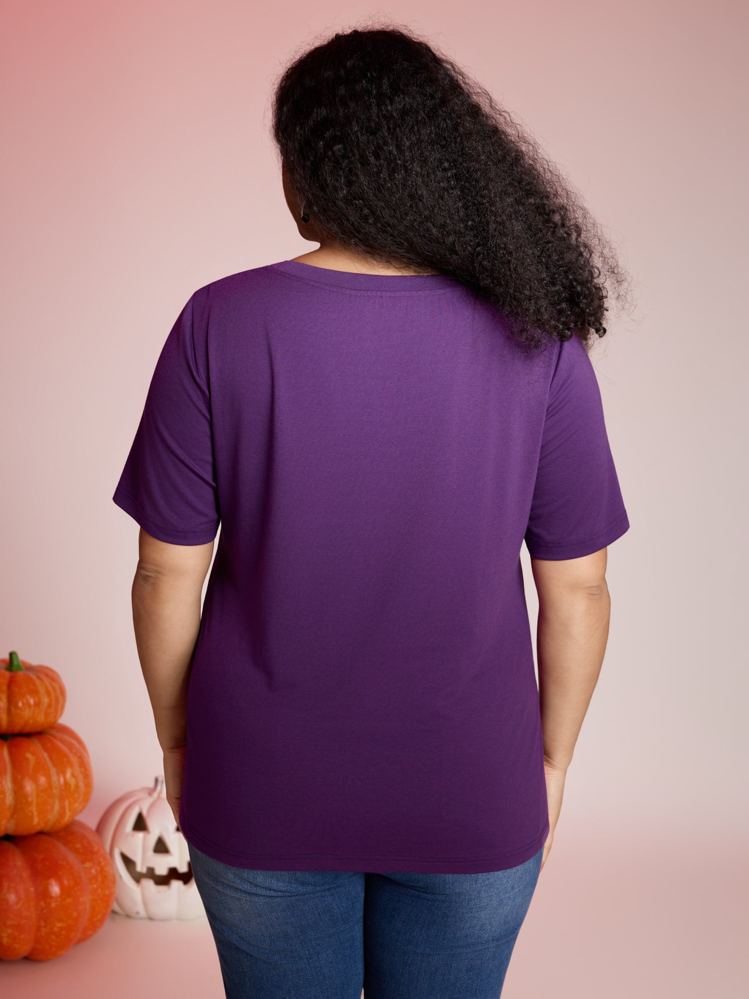 Bewitched Cat Printed Crew Neck T-shirt