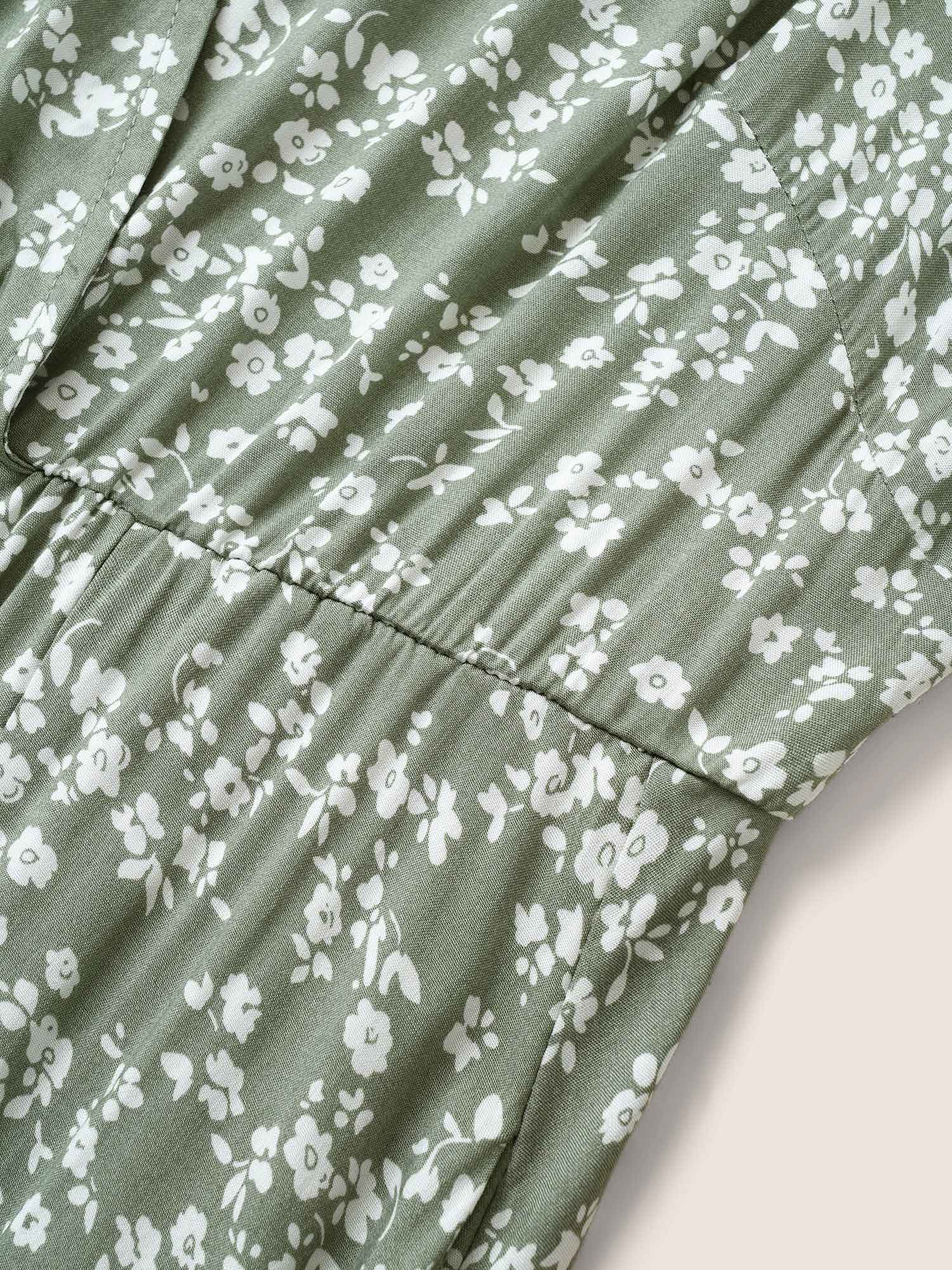 Bloom Dress - Flutter Sleeve Ditsy Floral Pocket Split Maxi Dress